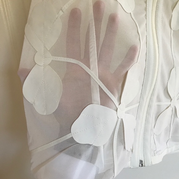 Dolce Cabo Floral Faux Leather Mesh Jacket - Picture 7 of 13